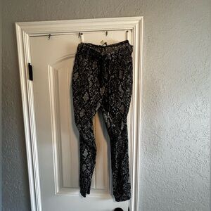 MICHAEL Michael Kors Python Snakeskin Print Drawstring Pants Joggers New NWOT S